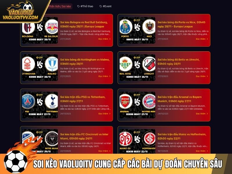 Soi kèo Vaoluoitv cung cấp các bài dự đoán chuyên sâu